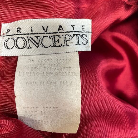 Vintage Private Concepts Women Blazer Jacket Size 16 Wool Polyester B333 -16 - Picture 16 of 16